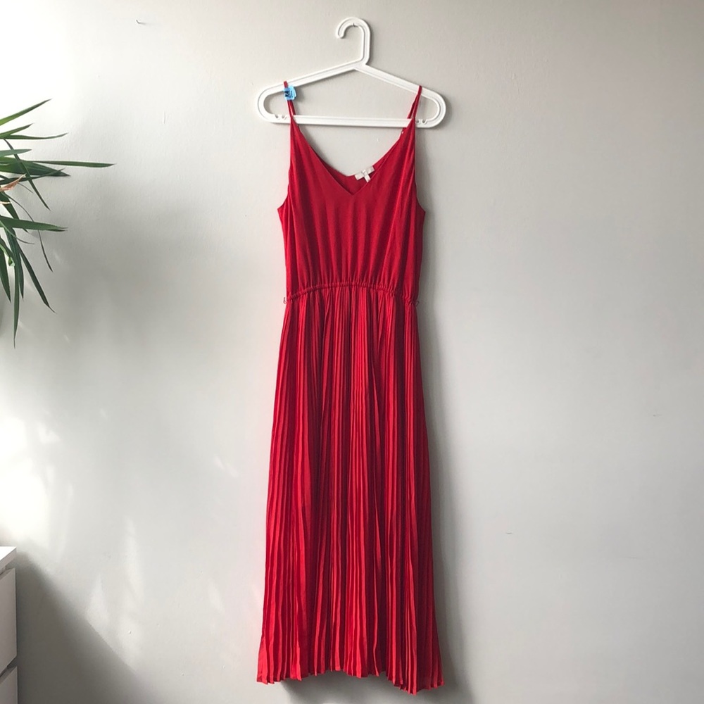 JOIE ‘Leonard’ Pleated Silk Midi Dress